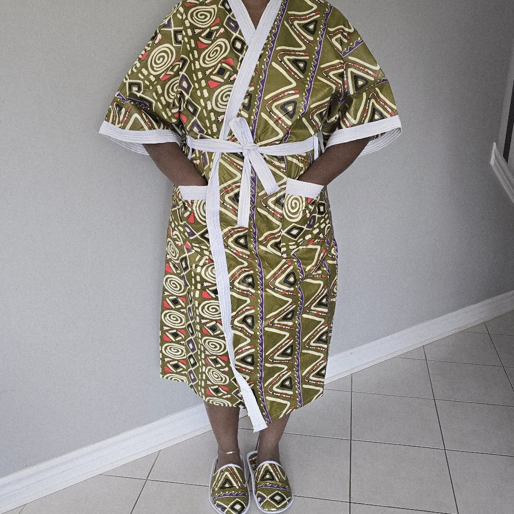 Handmade African fabric robe set